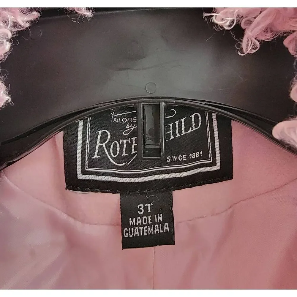 Rothschild Girl Fur Pink Coat 3T